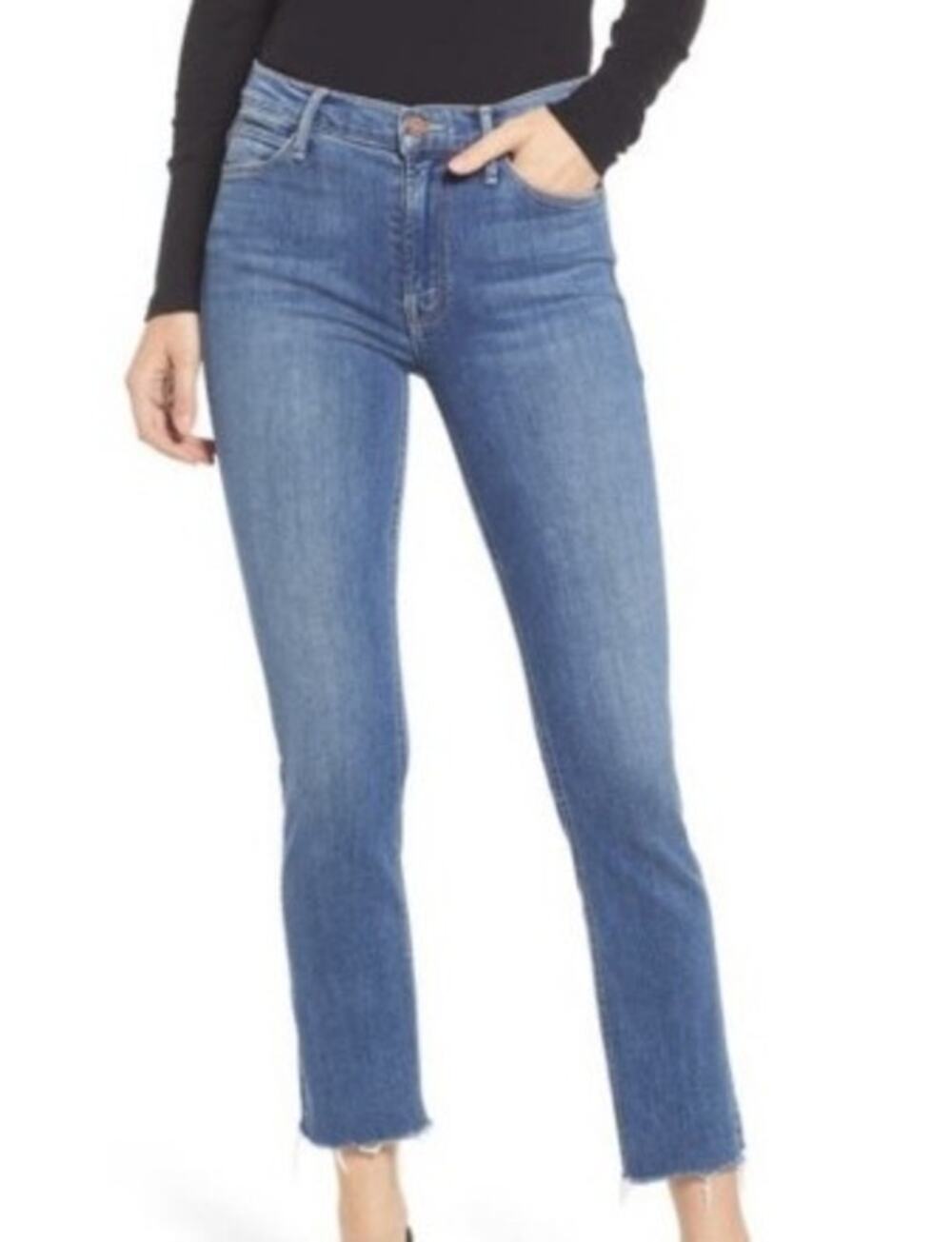 Mother Denim The Mid Rise Dazzler Ankle Fray Sz. 24